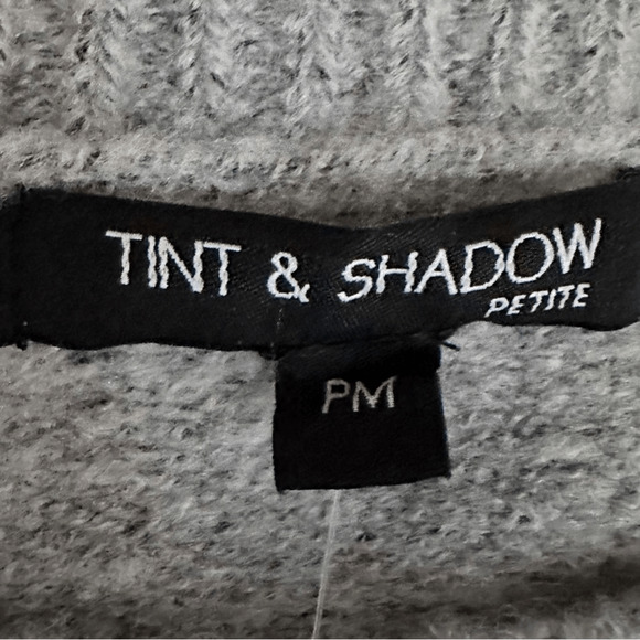 Tint & Shadow Women Petite M Fair Isle Sweater Gray Purple Crewneck Knit - Picture 7 of 8